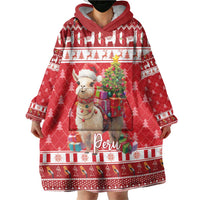 Peru Christmas Wearable Blanket Hoodie Peruvian Alpaca Feliz Navidad - Wonder Print Shop