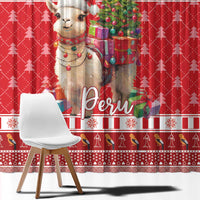 Peru Christmas Window Curtain Peruvian Alpaca Feliz Navidad - Wonder Print Shop