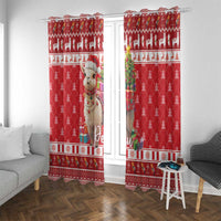 Peru Christmas Window Curtain Peruvian Alpaca Feliz Navidad - Wonder Print Shop