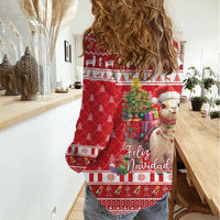 Peru Christmas Women Casual Shirt Peruvian Alpaca Feliz Navidad - Wonder Print Shop