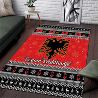 Albania Christmas Area Rug Albanian Eagle Gezuar Krishtlindja - Wonder Print Shop