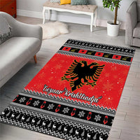 Albania Christmas Area Rug Albanian Eagle Gezuar Krishtlindja - Wonder Print Shop