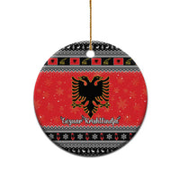Albania Christmas Ceramic Ornament Albanian Eagle Gezuar Krishtlindja - Wonder Print Shop