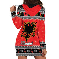 Albania Christmas Hoodie Dress Albanian Eagle Gezuar Krishtlindja - Wonder Print Shop