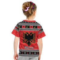Albania Christmas Kid T Shirt Albanian Eagle Gezuar Krishtlindja - Wonder Print Shop
