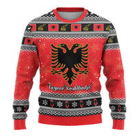 Albania Christmas Ugly Christmas Sweater Albanian Eagle Gezuar Krishtlindja - Wonder Print Shop