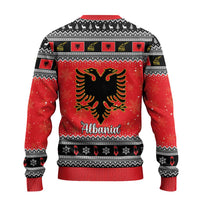 Albania Christmas Ugly Christmas Sweater Albanian Eagle Gezuar Krishtlindja - Wonder Print Shop