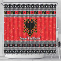 Albania Christmas Shower Curtain Albanian Eagle Gezuar Krishtlindja
