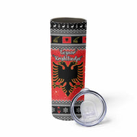 Albania Christmas Skinny Tumbler Albanian Eagle Gezuar Krishtlindja - Wonder Print Shop