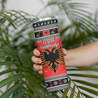 Albania Christmas Skinny Tumbler Albanian Eagle Gezuar Krishtlindja - Wonder Print Shop