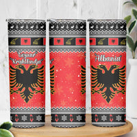 Albania Christmas Skinny Tumbler Albanian Eagle Gezuar Krishtlindja - Wonder Print Shop