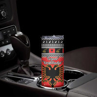 Albania Christmas Skinny Tumbler Albanian Eagle Gezuar Krishtlindja - Wonder Print Shop