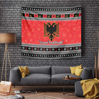 Albania Christmas Tapestry Albanian Eagle Gezuar Krishtlindja - Wonder Print Shop