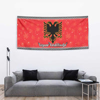 Albania Christmas Tapestry Albanian Eagle Gezuar Krishtlindja - Wonder Print Shop