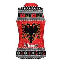 Albania Christmas Women Sleeveless Polo Shirt Albanian Eagle Gezuar Krishtlindja - Wonder Print Shop