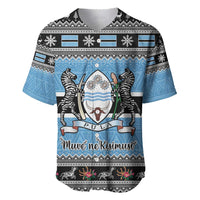 Botswana Christmas Baseball Jersey Coat Of Arms Muve neKisimusi - Wonder Print Shop