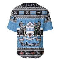 Botswana Christmas Baseball Jersey Coat Of Arms Muve neKisimusi - Wonder Print Shop