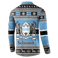 Botswana Christmas Button Sweatshirt Coat Of Arms Muve neKisimusi - Wonder Print Shop