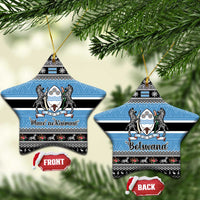 Botswana Christmas Ceramic Ornament Coat Of Arms Muve neKisimusi - Wonder Print Shop
