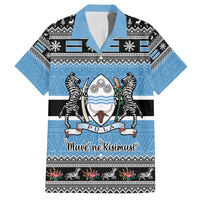 Botswana Christmas Family Matching Summer Maxi Dress and Hawaiian Shirt Coat Of Arms Muve neKisimusi - Wonder Print Shop