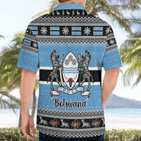 Botswana Christmas Hawaiian Shirt Coat Of Arms Muve neKisimusi - Wonder Print Shop