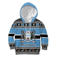 Botswana Christmas Kid Hoodie Coat Of Arms Muve neKisimusi - Wonder Print Shop