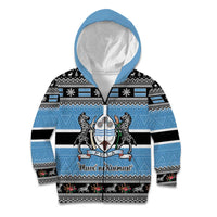 Botswana Christmas Kid Hoodie Coat Of Arms Muve neKisimusi - Wonder Print Shop