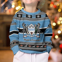 Botswana Christmas Kid Ugly Christmas Sweater Coat Of Arms Muve neKisimusi - Wonder Print Shop