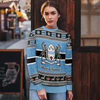 Botswana Christmas Ugly Christmas Sweater Coat Of Arms Muve neKisimusi - Wonder Print Shop
