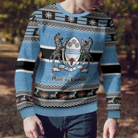 Botswana Christmas Ugly Christmas Sweater Coat Of Arms Muve neKisimusi - Wonder Print Shop