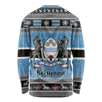 Botswana Christmas Long Sleeve Shirt Coat Of Arms Muve neKisimusi - Wonder Print Shop