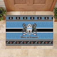 Botswana Christmas Rubber Doormat Coat Of Arms Muve neKisimusi - Wonder Print Shop