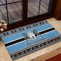 Botswana Christmas Rubber Doormat Coat Of Arms Muve neKisimusi - Wonder Print Shop