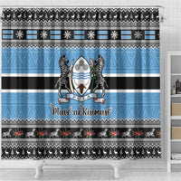 Botswana Christmas Shower Curtain Coat Of Arms Muve neKisimusi