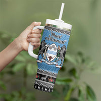 Botswana Christmas Tumbler With Handle Coat Of Arms Muve neKisimusi - Wonder Print Shop