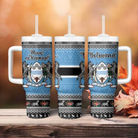Botswana Christmas Tumbler With Handle Coat Of Arms Muve neKisimusi - Wonder Print Shop