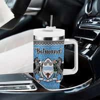 Botswana Christmas Tumbler With Handle Coat Of Arms Muve neKisimusi - Wonder Print Shop