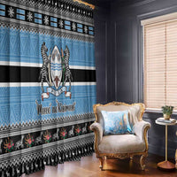 Botswana Christmas Window Curtain Coat Of Arms Muve neKisimusi - Wonder Print Shop