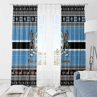 Botswana Christmas Window Curtain Coat Of Arms Muve neKisimusi - Wonder Print Shop