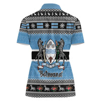Botswana Christmas Women Polo Shirt Coat Of Arms Muve neKisimusi - Wonder Print Shop