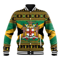 Jamaica Christmas Baseball Jacket Coat Of Arms Merri Crissmuss - Wonder Print Shop
