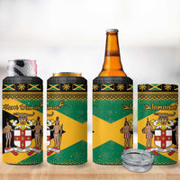 Jamaica Christmas 4 in 1 Can Cooler Tumbler Coat Of Arms Merri Crissmuss - Wonder Print Shop