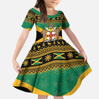 Jamaica Christmas Family Matching Off Shoulder Maxi Dress and Hawaiian Shirt Coat Of Arms Merri Crissmuss - Wonder Print Shop