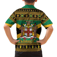 Jamaica Christmas Family Matching Tank Maxi Dress and Hawaiian Shirt Coat Of Arms Merri Crissmuss - Wonder Print Shop