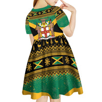 Jamaica Christmas Kid Short Sleeve Dress Coat Of Arms Merri Crissmuss - Wonder Print Shop