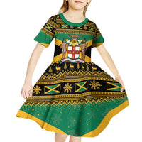 Jamaica Christmas Kid Short Sleeve Dress Coat Of Arms Merri Crissmuss - Wonder Print Shop