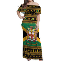 Jamaica Christmas Off Shoulder Maxi Dress Coat Of Arms Merri Crissmuss - Wonder Print Shop