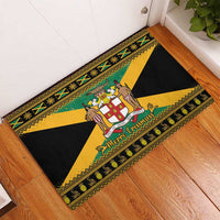 Jamaica Christmas Rubber Doormat Coat Of Arms Merri Crissmuss - Wonder Print Shop