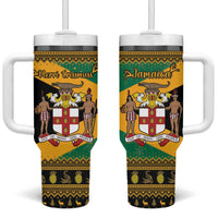 Jamaica Christmas Tumbler With Handle Coat Of Arms Merri Crissmuss - Wonder Print Shop