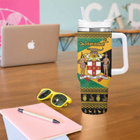 Jamaica Christmas Tumbler With Handle Coat Of Arms Merri Crissmuss - Wonder Print Shop